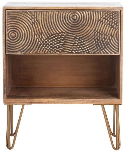 Safavieh - Solene 1 Drawer Nightstand - Natural - Brass - NST5302A veiw 1