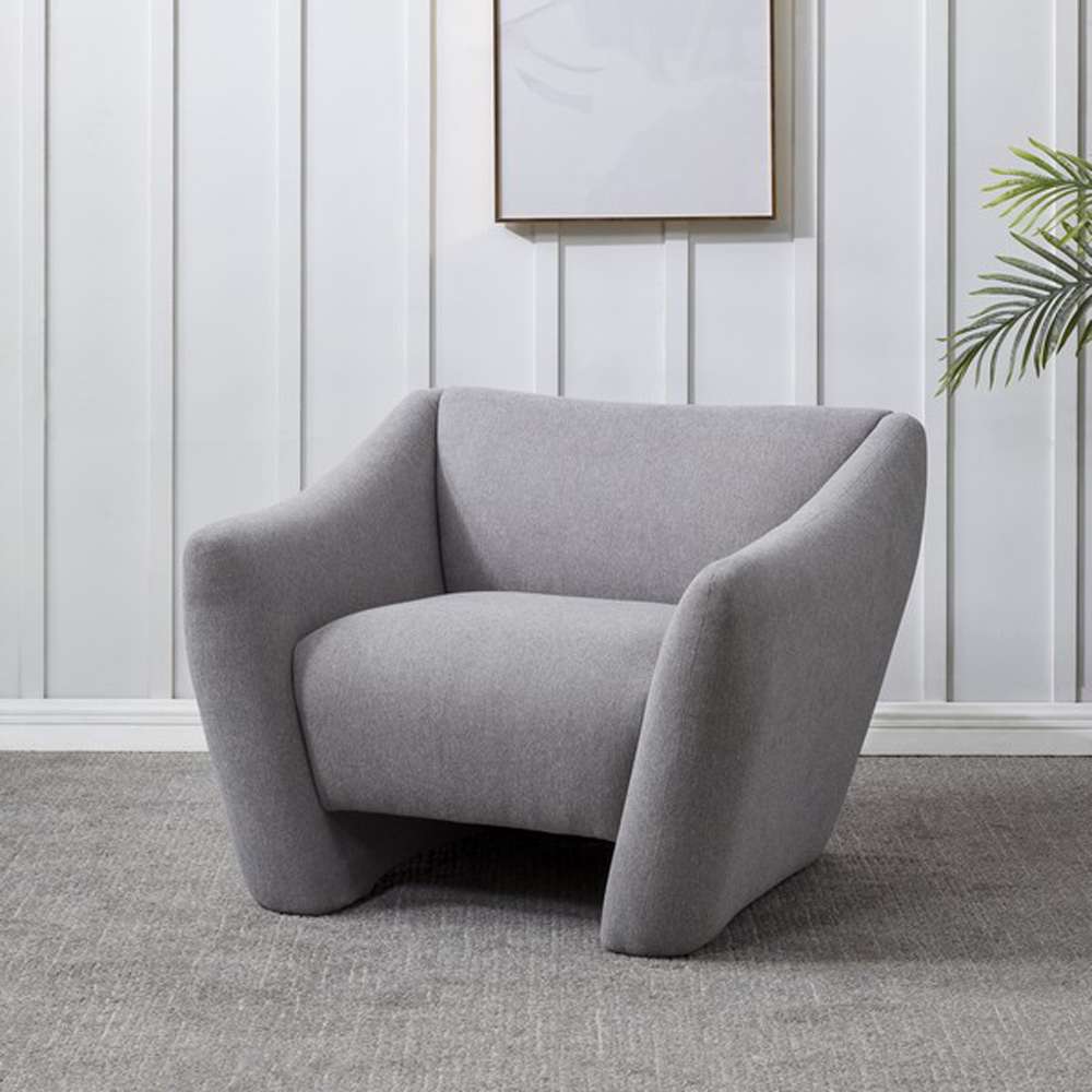 Safavieh - Couture - Stefanie Modern Accent Chair - Light Grey - SFV4795B veiw 3