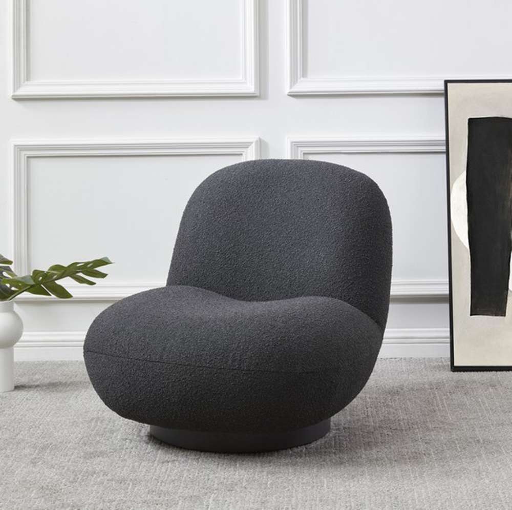 Safavieh - Couture - Stevie Boucle Accent Chair - Black - SFV4767C veiw 3
