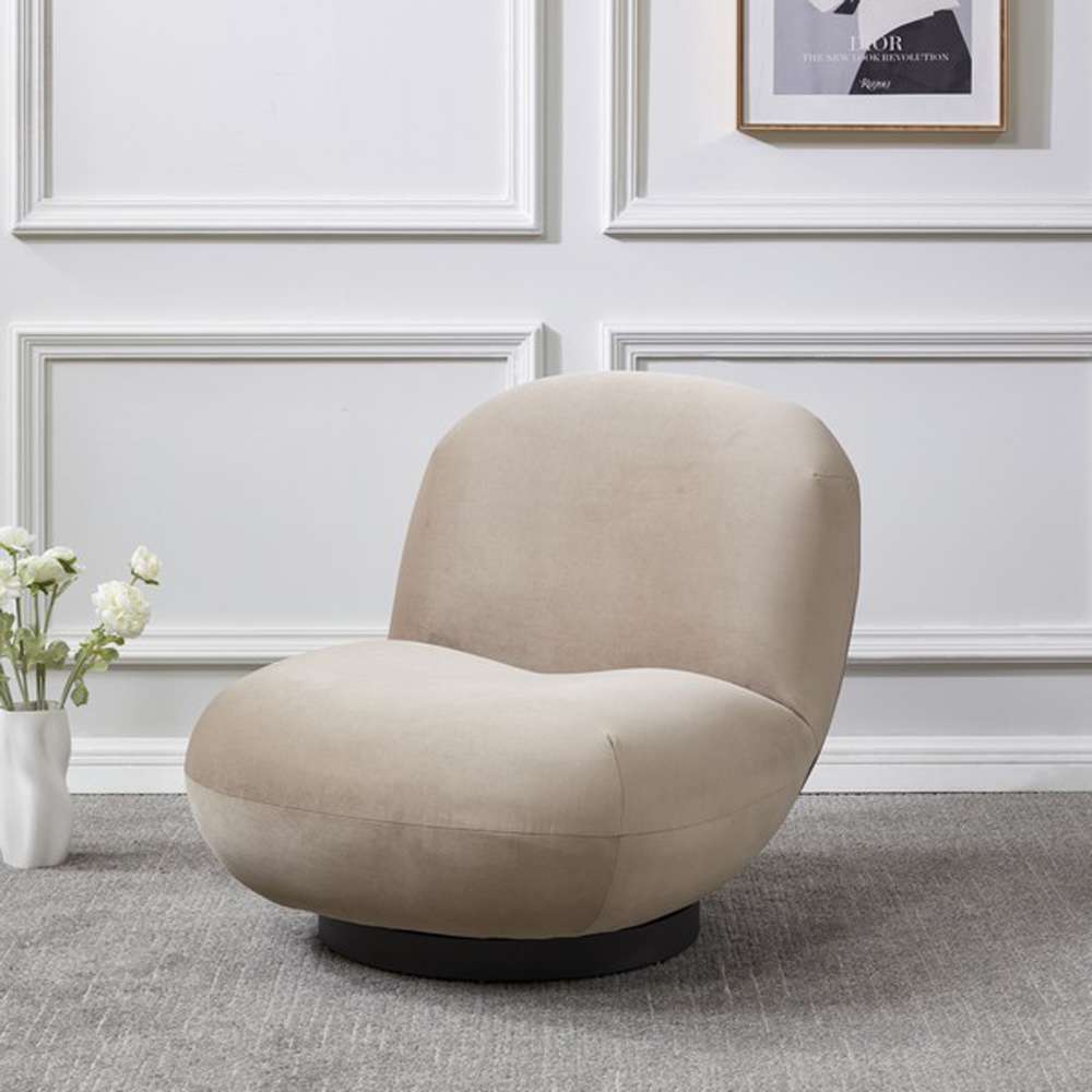 Safavieh - Couture - Stevie Boucle Accent Chair - Light Brown - Black - SFV4767D veiw 3
