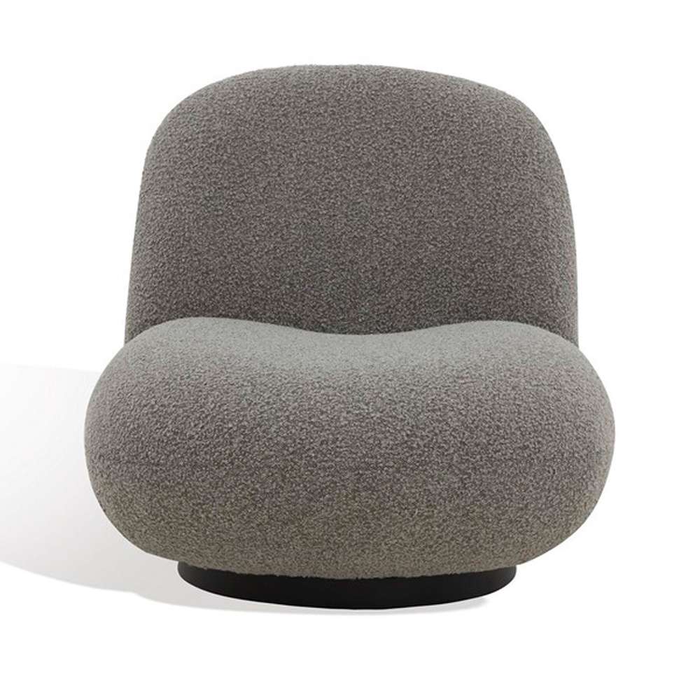 Safavieh - Couture - Stevie Boucle Accent Chair - Light Grey - Black - SFV4767B veiw 2