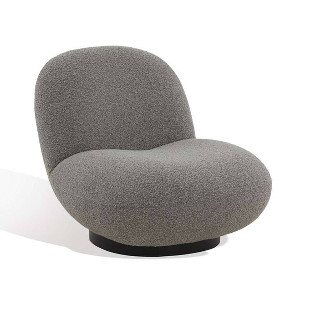 Safavieh - Couture - Stevie Boucle Accent Chair - Light Grey - Black - SFV4767B veiw 4