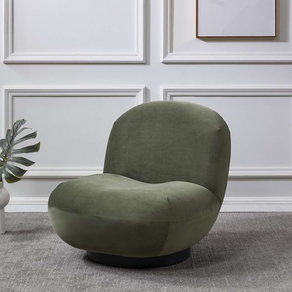 Safavieh - Couture - Stevie Boucle Accent Chair - Olive Green - Black - SFV4767E veiw 3