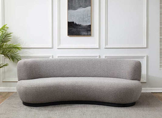 Safavieh - Couture - Stevie Boucle Curved Back Sofa - Light Grey - Black - SFV4766B veiw 1