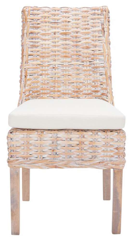 Safavieh - Suncoast Side Chair W/ Cushion - White - White Washed  (Set of 2) - FOX6540A-SET2 veiw 1