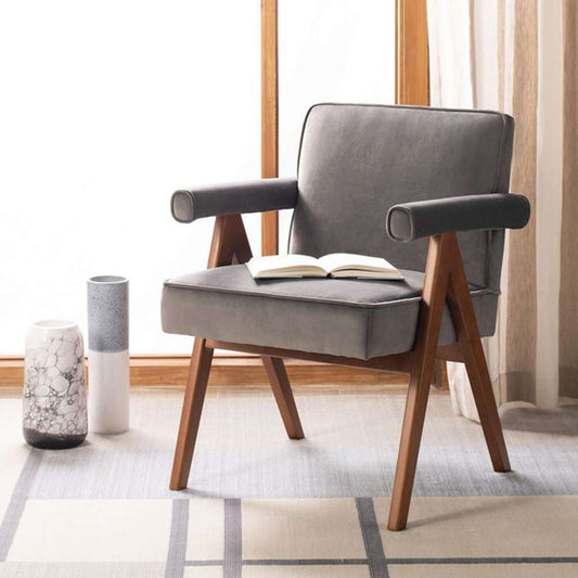 Safavieh - Suri Mid Century Arm Chair - Dark Grey - Walnut - ACH4508B veiw 2