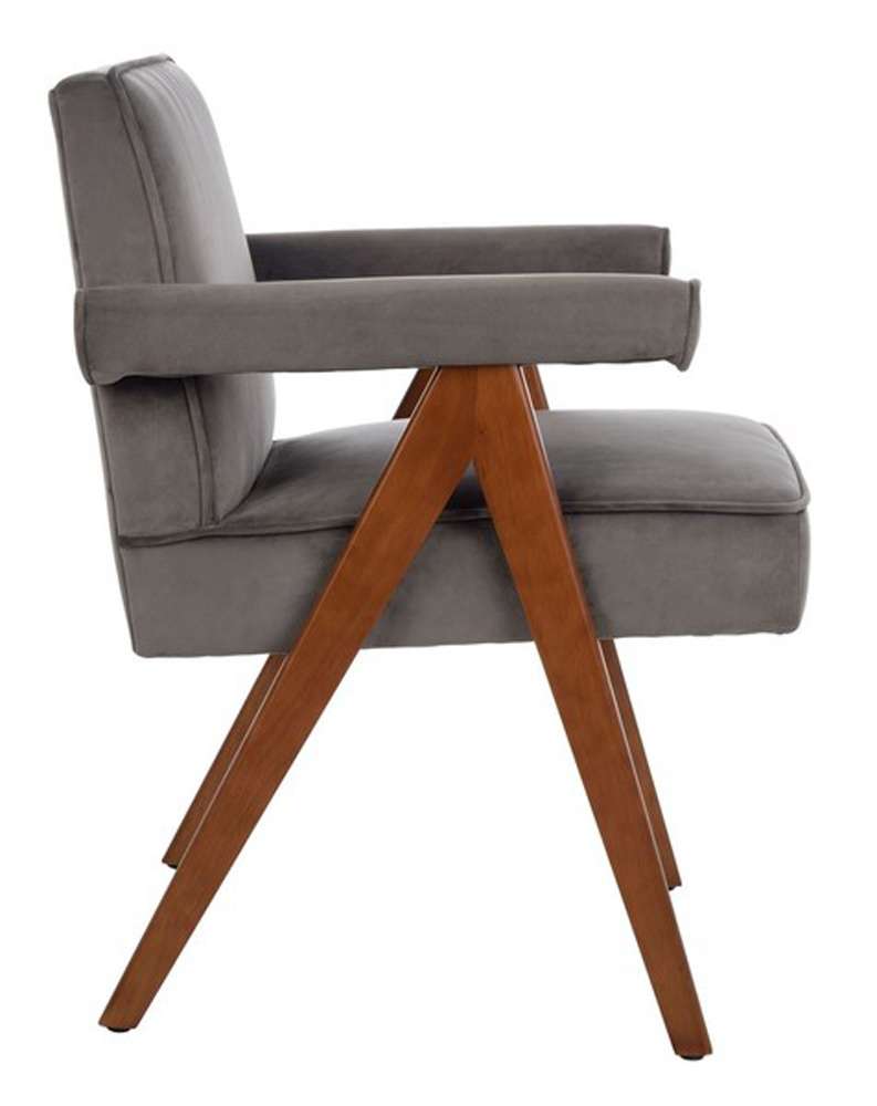 Safavieh - Suri Mid Century Arm Chair - Dark Grey - Walnut - ACH4508B veiw 4