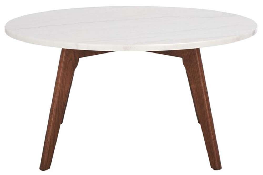 Safavieh - Syrio Round Marble Coffee Table - Marble - Walnut - COF8100A veiw 1