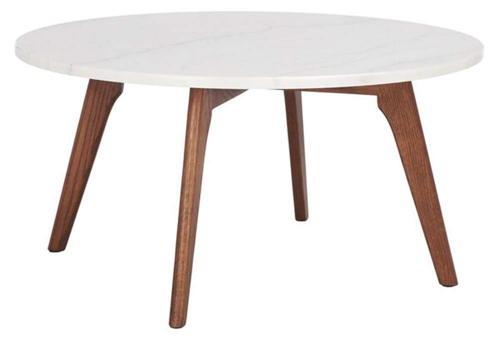 Safavieh - Syrio Round Marble Coffee Table - Marble - Walnut - COF8100A veiw 3