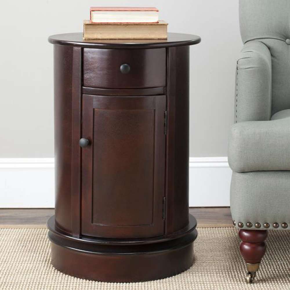 Safavieh - Tabitha Swivel Accent Table - Dark Cherry - AMH5712D veiw 2
