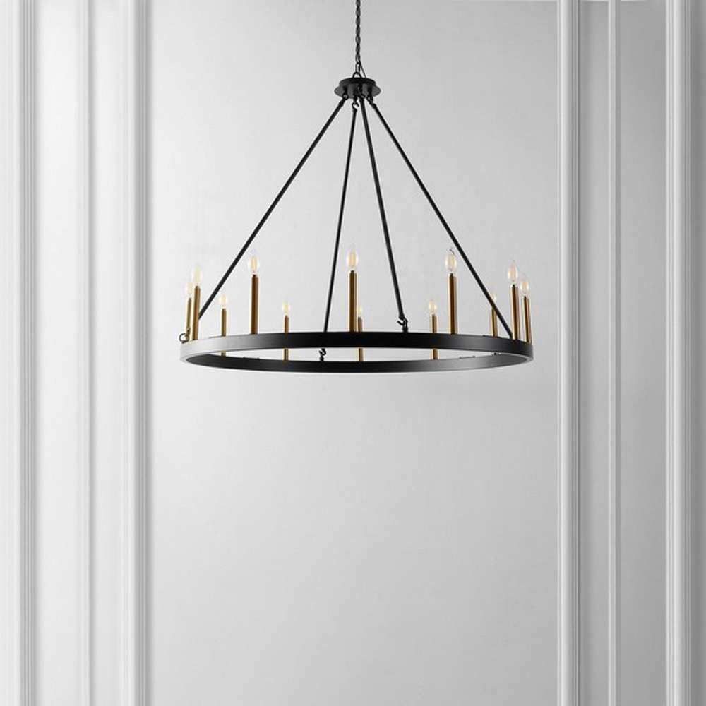Safavieh - Taelor 12 Lt 42in Chandelier - Black - Gold - CHA4066A veiw 1