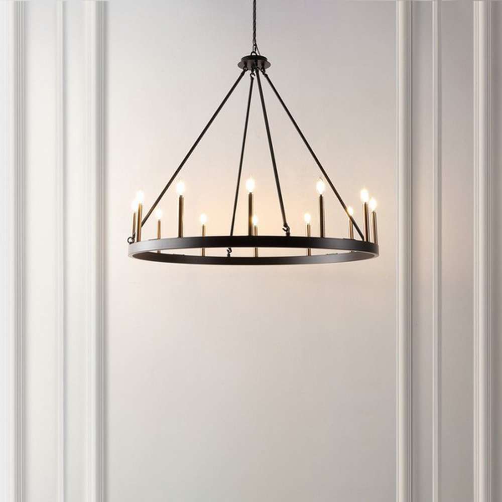 Safavieh - Taelor 12 Lt 42in Chandelier - Black - Gold - CHA4066A veiw 2