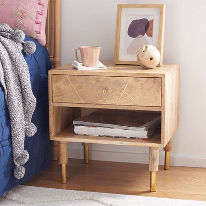 Safavieh - Taft 1 Drawer Nightstand - Natural - NST9012A veiw 3
