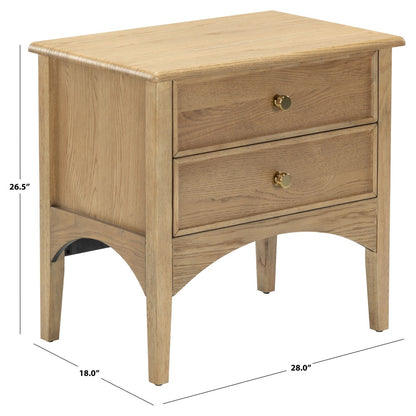 Safavieh - Talia 2 Drawer Wood Nightstand / Brown Oak - SFV2243A view 12