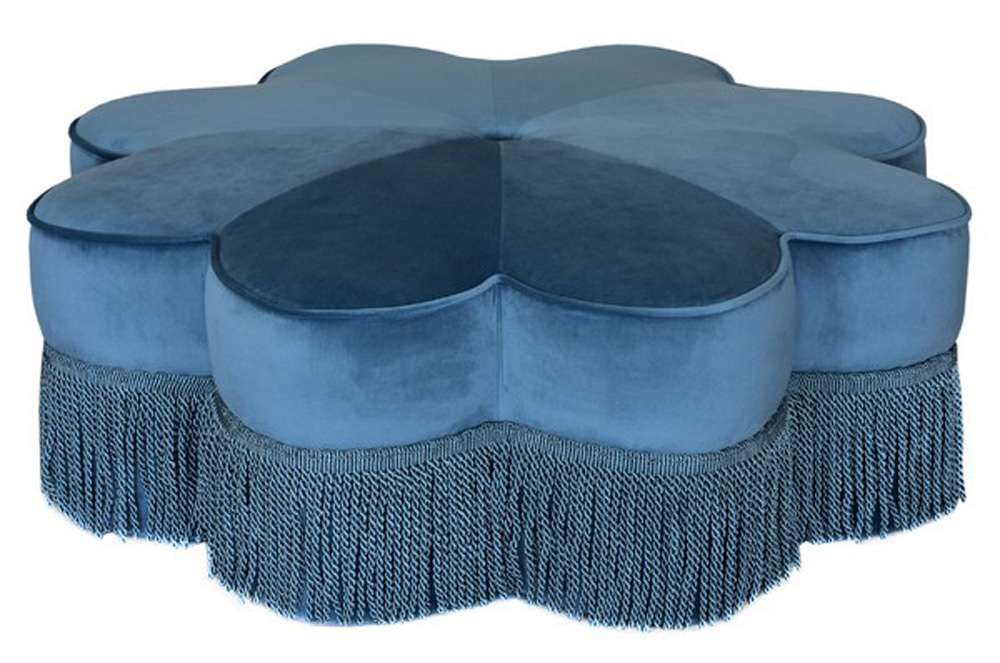 Safavieh - Tanith Flower Ottoman - Dusty Blue - OTT4500C veiw 1
