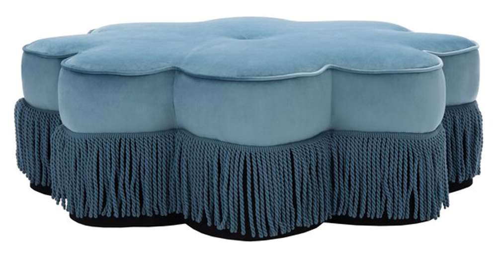 Safavieh - Tanith Flower Ottoman - Dusty Blue - OTT4500C veiw 3