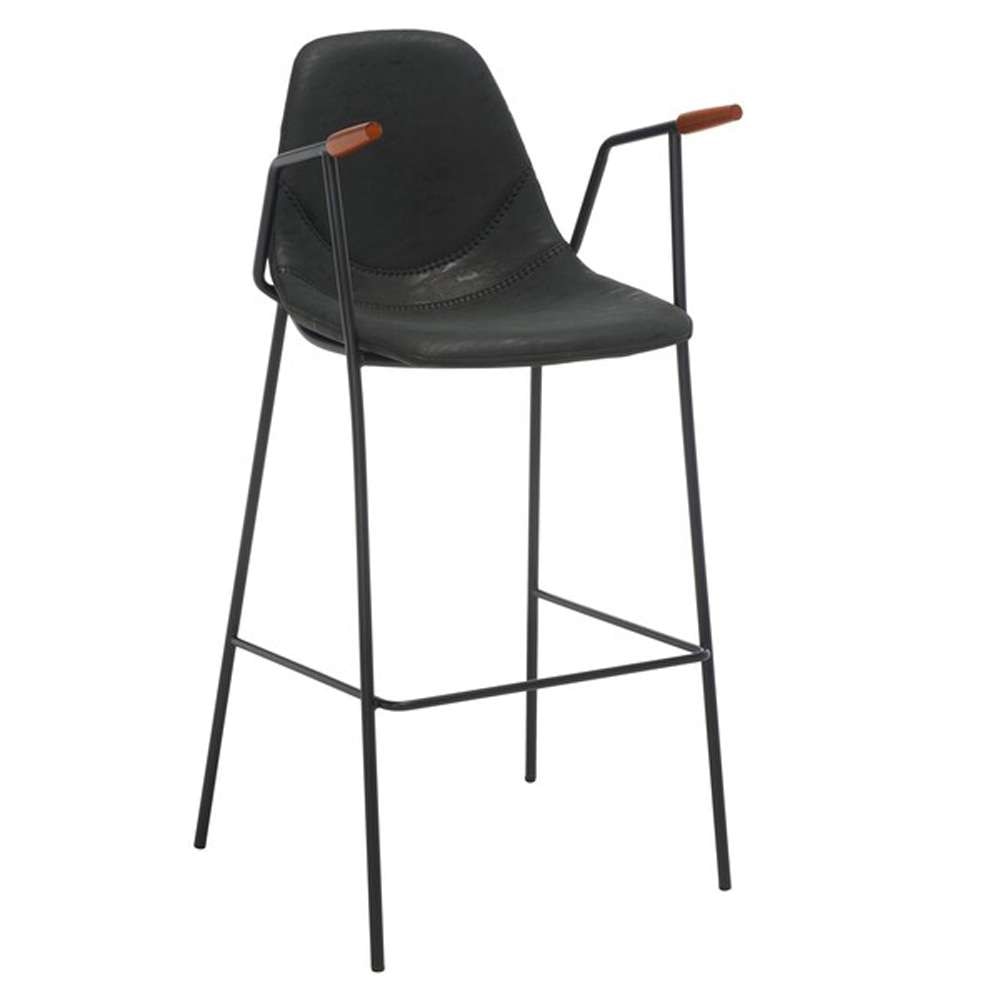Safavieh - Tanner Mid Century Barstool - Black - Walnut - BST3001D veiw 3