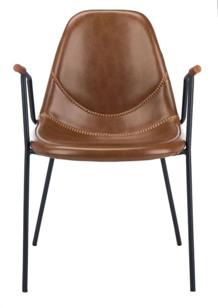 Safavieh - Tanner Midcentury Dining Chair - Cognac - Black  (Set of 2) - DCH3001A-SET2 veiw 1