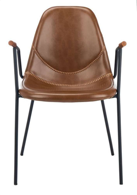 Safavieh - Tanner Midcentury Dining Chair - Cognac - Black  (Set of 2) - DCH3001A-SET2 veiw 1