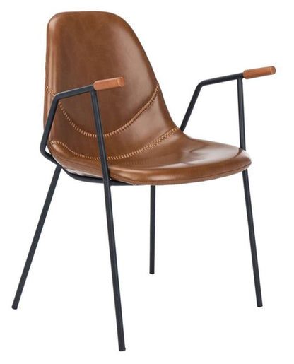 Safavieh - Tanner Midcentury Dining Chair - Cognac - Black  (Set of 2) - DCH3001A-SET2 veiw 3