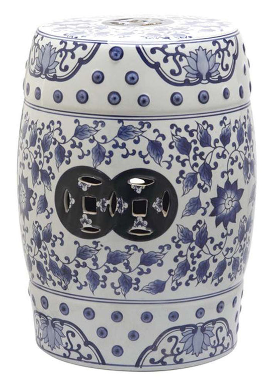 Safavieh - Tao Garden Stool - Blue - White - ACS4548A veiw 1