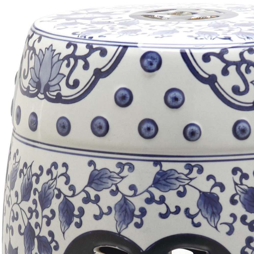 Safavieh - Tao Garden Stool - Blue - White - ACS4548A veiw 2