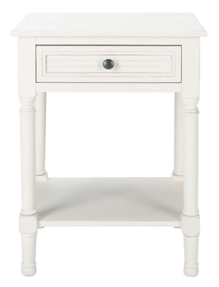 Safavieh - Tate 1Drw Accent Table - Distressed - White - ACC5714A veiw 1