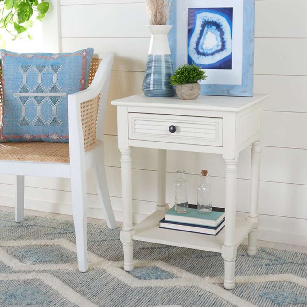 Safavieh - Tate 1Drw Accent Table - Distressed - White - ACC5714A veiw 2