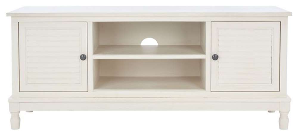Safavieh - Tate 2Dr 1 Shelf Media Stand - Distressed - White - MED5708A veiw 1
