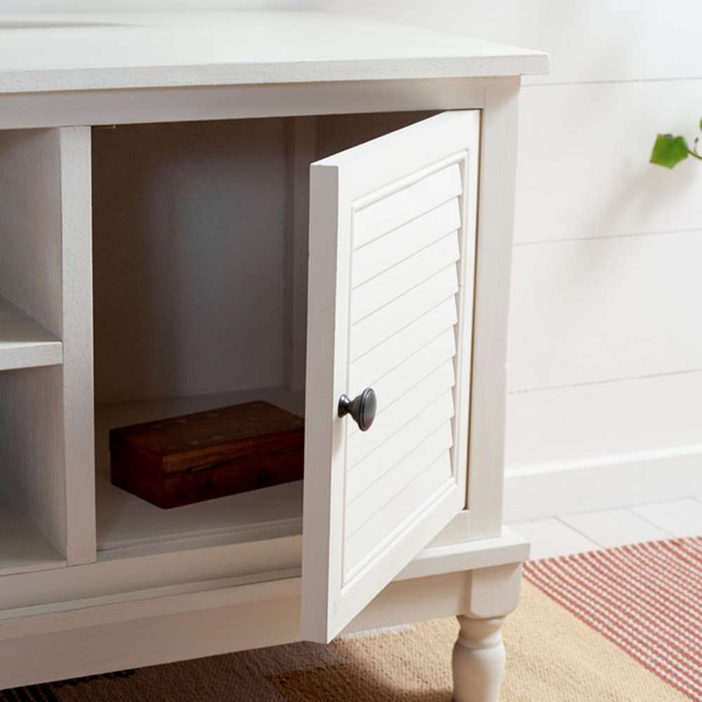 Safavieh - Tate 2Dr 1 Shelf Media Stand - Distressed - White - MED5708A veiw 2