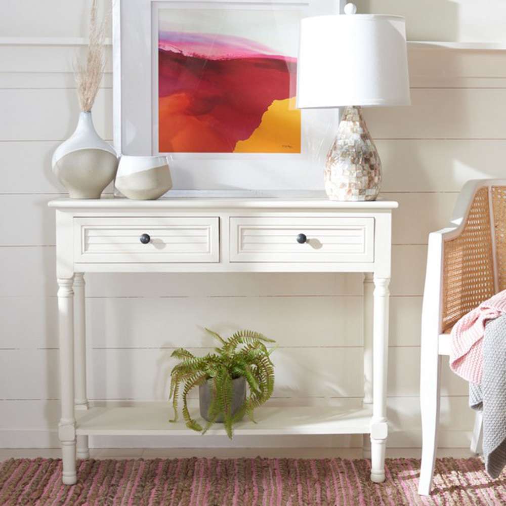 Safavieh - Tate 2Drw Console Table - Distressed - White - CNS5720A veiw 2