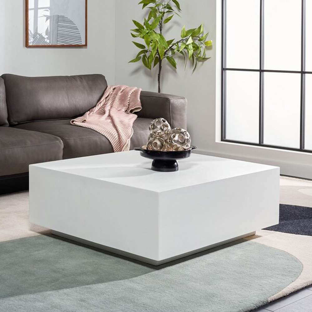 Safavieh - Tatum Faux Concrete Coffee Table - White - COF3001A veiw 2