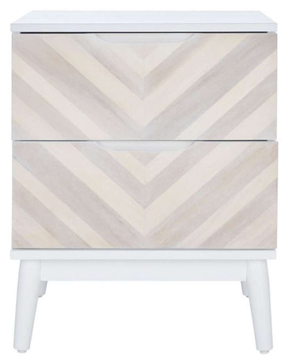 Safavieh - Tay 2Drw Patterned Night Stand - White Washed - NST5011A veiw 1