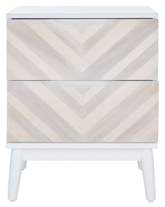 Safavieh - Tay 2Drw Patterned Night Stand - White Washed - NST5011A veiw 1