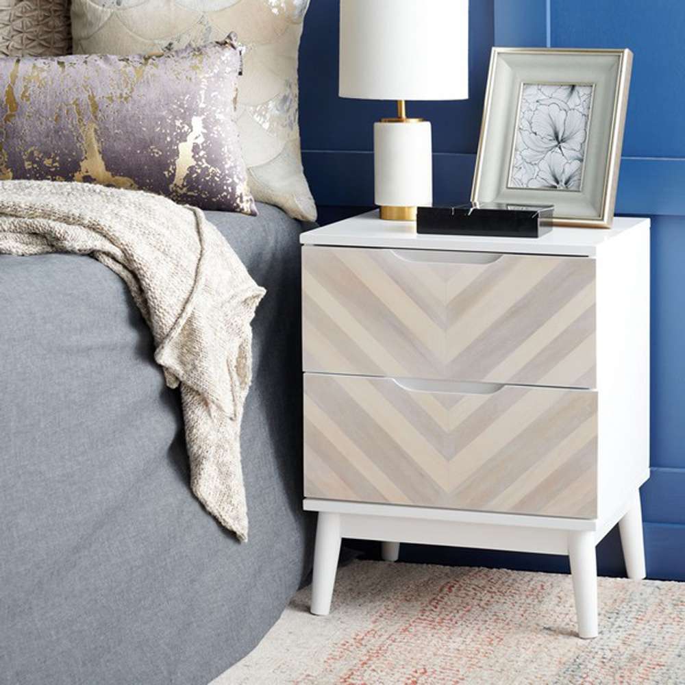 Safavieh - Tay 2Drw Patterned Night Stand - White Washed - NST5011A veiw 3
