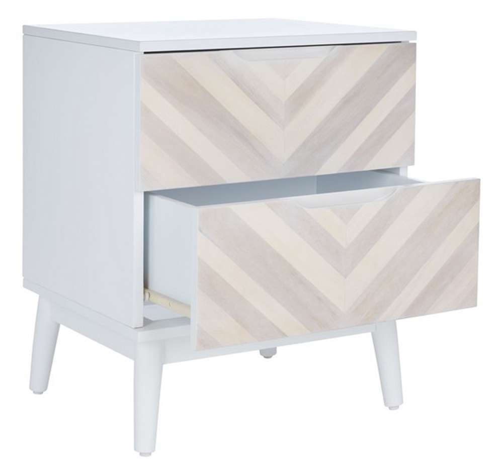 Safavieh - Tay 2Drw Patterned Night Stand - White Washed - NST5011A veiw 4