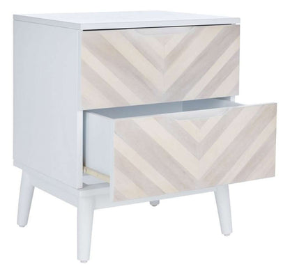 Safavieh - Tay 2Drw Patterned Night Stand - White Washed - NST5011A veiw 4