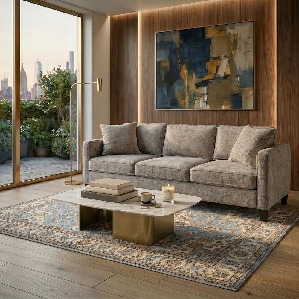 Safavieh - Taylyn Chenille 3 Seat Sofa / Light Brown - SFV6118B view 2