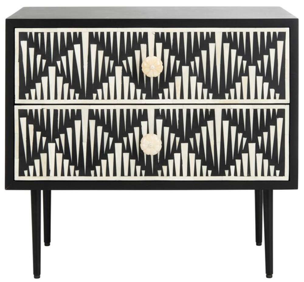 Safavieh - Couture - Tessie Bone Inlay Nightstand - Assorted - Black - SFV6609A veiw 1