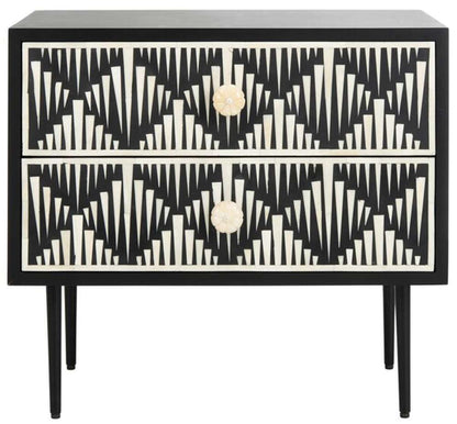 Safavieh - Couture - Tessie Bone Inlay Nightstand - Assorted - Black - SFV6609A veiw 1
