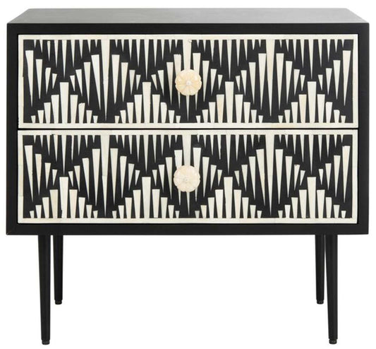 Safavieh - Couture - Tessie Bone Inlay Nightstand - Assorted - Black - SFV6609A veiw 1