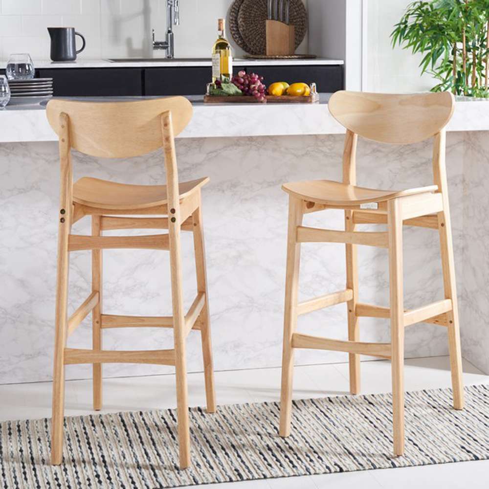 Safavieh - Thaxton Bar Stool - Natural  (Set of 2) - BST1500A-SET2 veiw 2