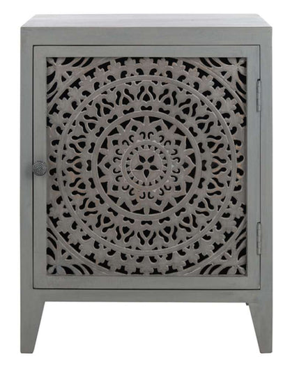 Safavieh - Thea 1 Door Carved Nightstand - Grey Walnut - NST5300B veiw 1