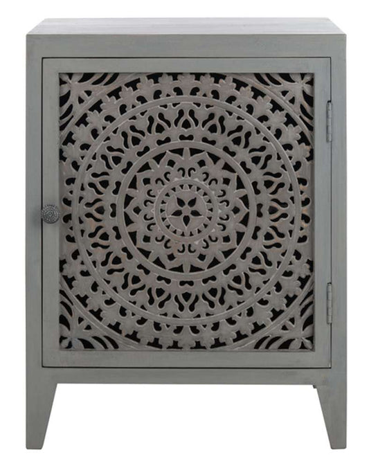 Safavieh - Thea 1 Door Carved Nightstand - Grey Walnut - NST5300B veiw 1