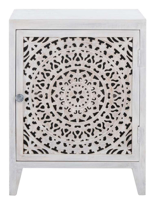 Safavieh - Thea 1 Door Carved Nightstand - White Washed - NST5300C view 1