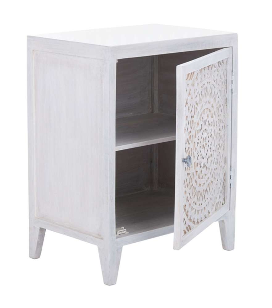Safavieh - Thea 1 Door Carved Nightstand - White Washed - NST5300C veiw 3