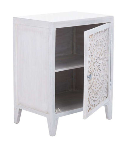 Safavieh - Thea 1 Door Carved Nightstand - White Washed - NST5300C veiw 3