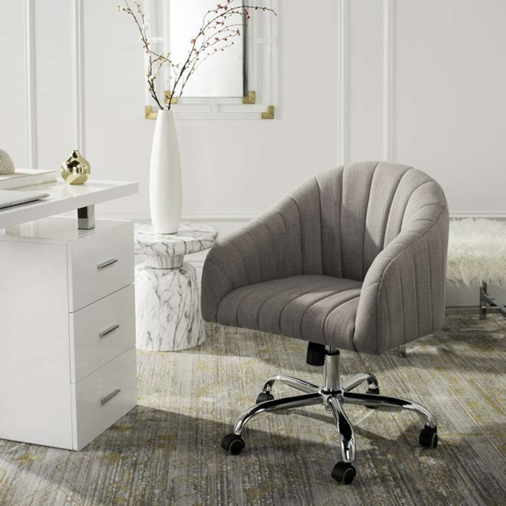 Safavieh - Themis Swivel Office Chair - Grey - Chrome - OCH4503A veiw 2