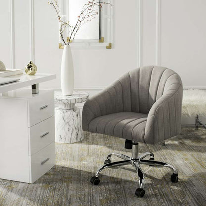 Safavieh - Themis Swivel Office Chair - Grey - Chrome - OCH4503A veiw 2