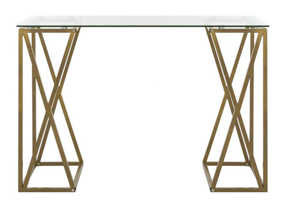 Safavieh - Theresa Glass Top Desk - Clear - Gold - DSK2202A veiw 1